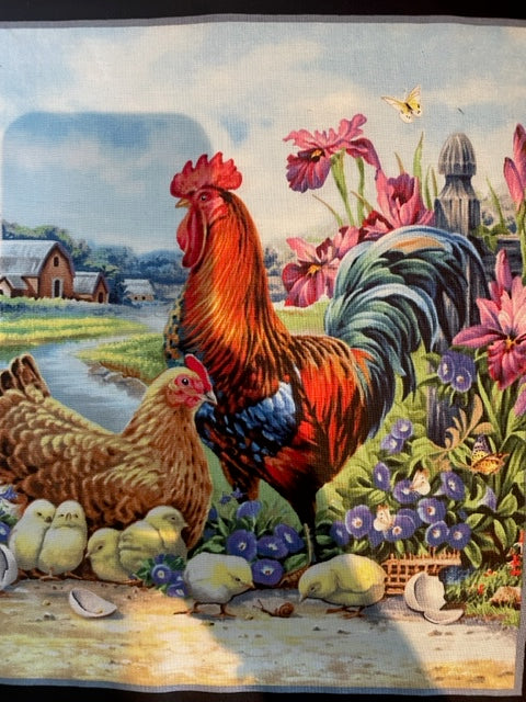 Chicken Family Large Lavender Pillow