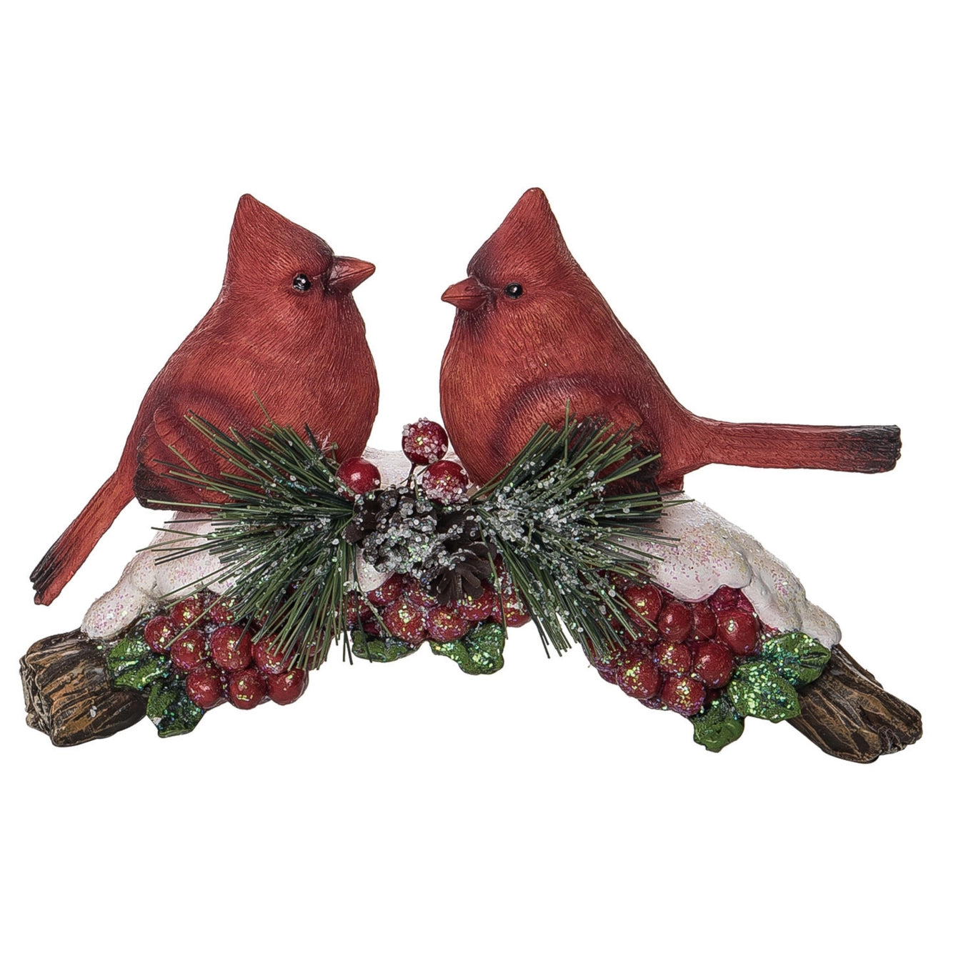 Cardinal Pine & Berry Branch Figurine