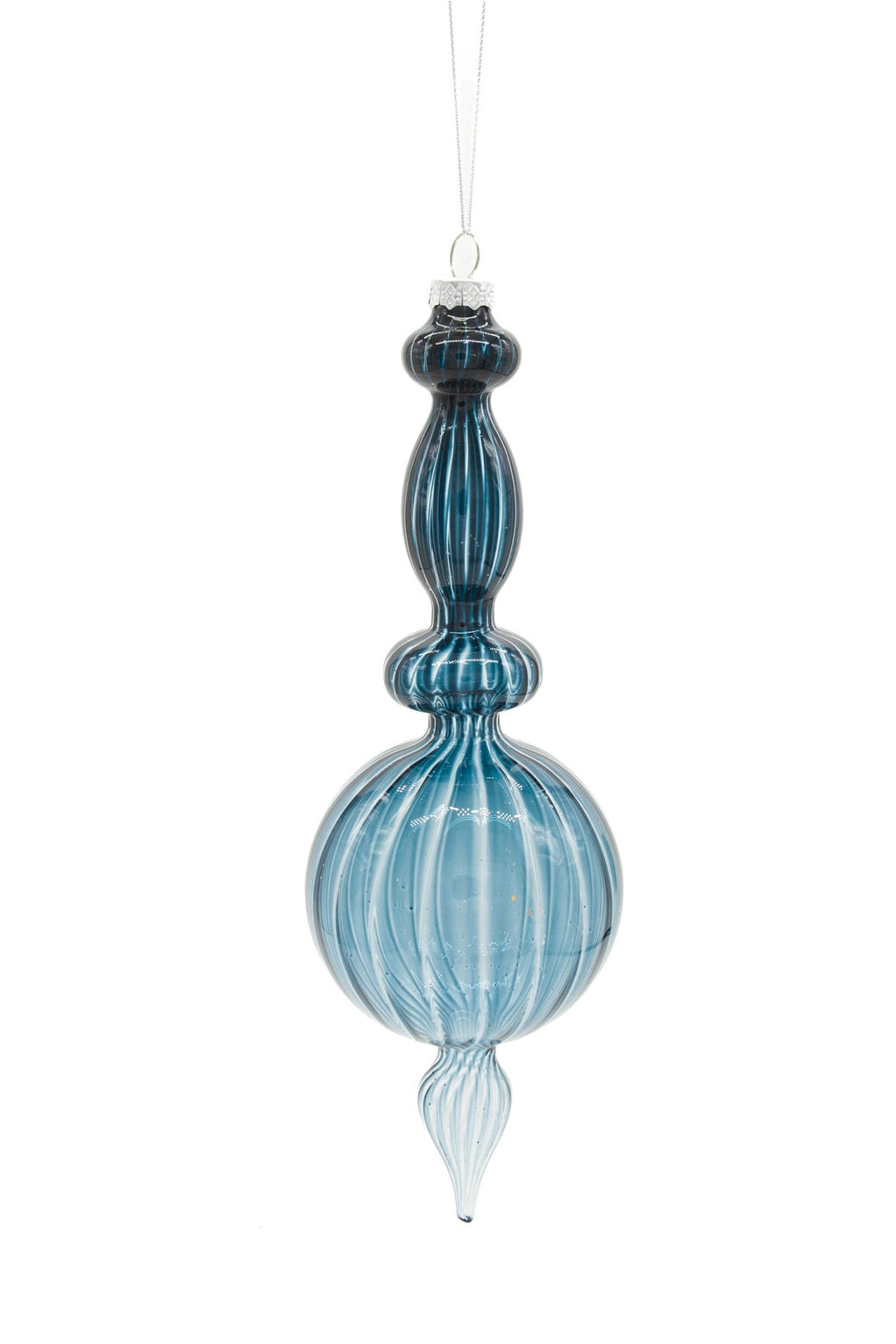 Ripple Navy Finial Ornament