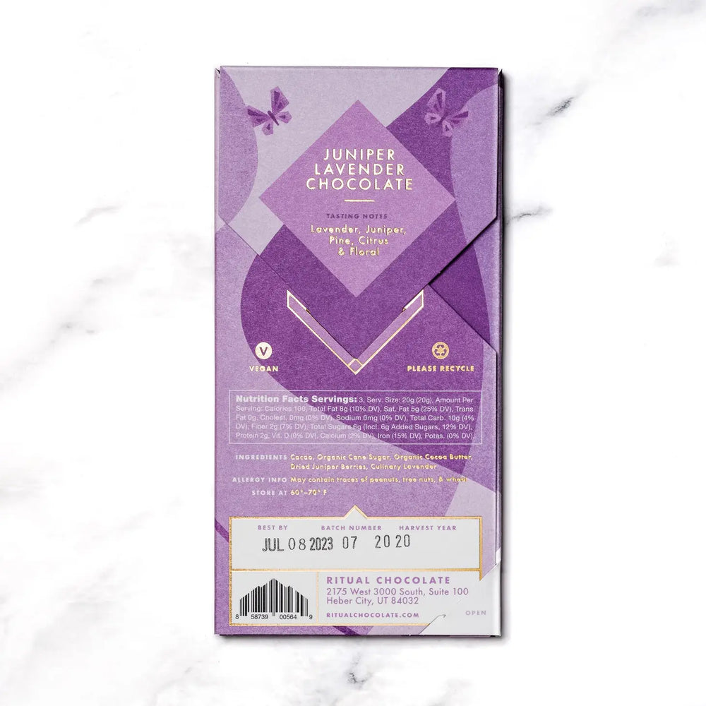 Juniper Lavender Chocolate Bar