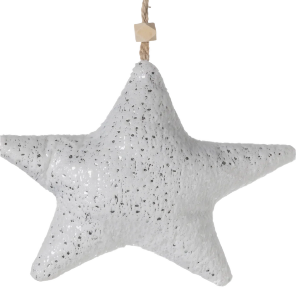 Sparkling White Velour Ornament