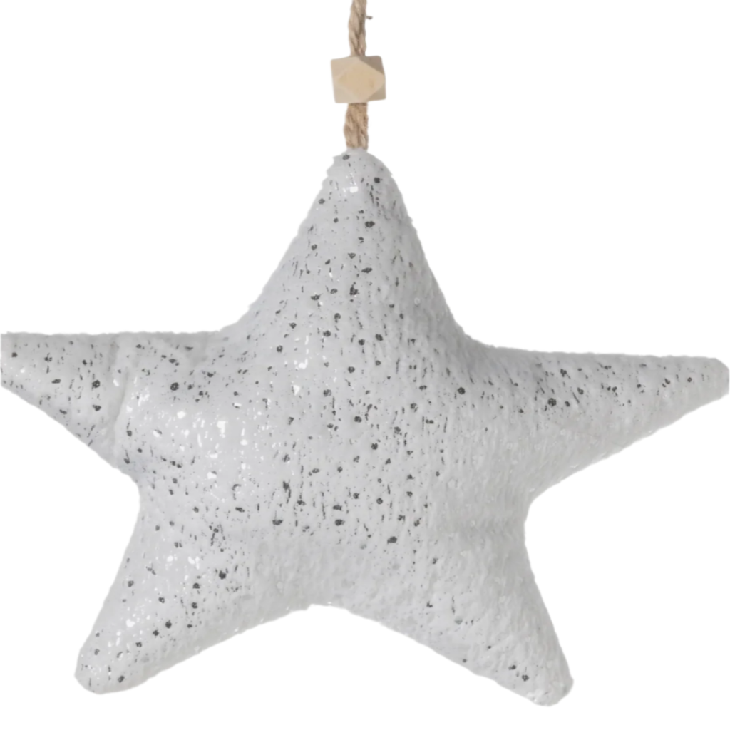 Sparkling White Velour Ornament