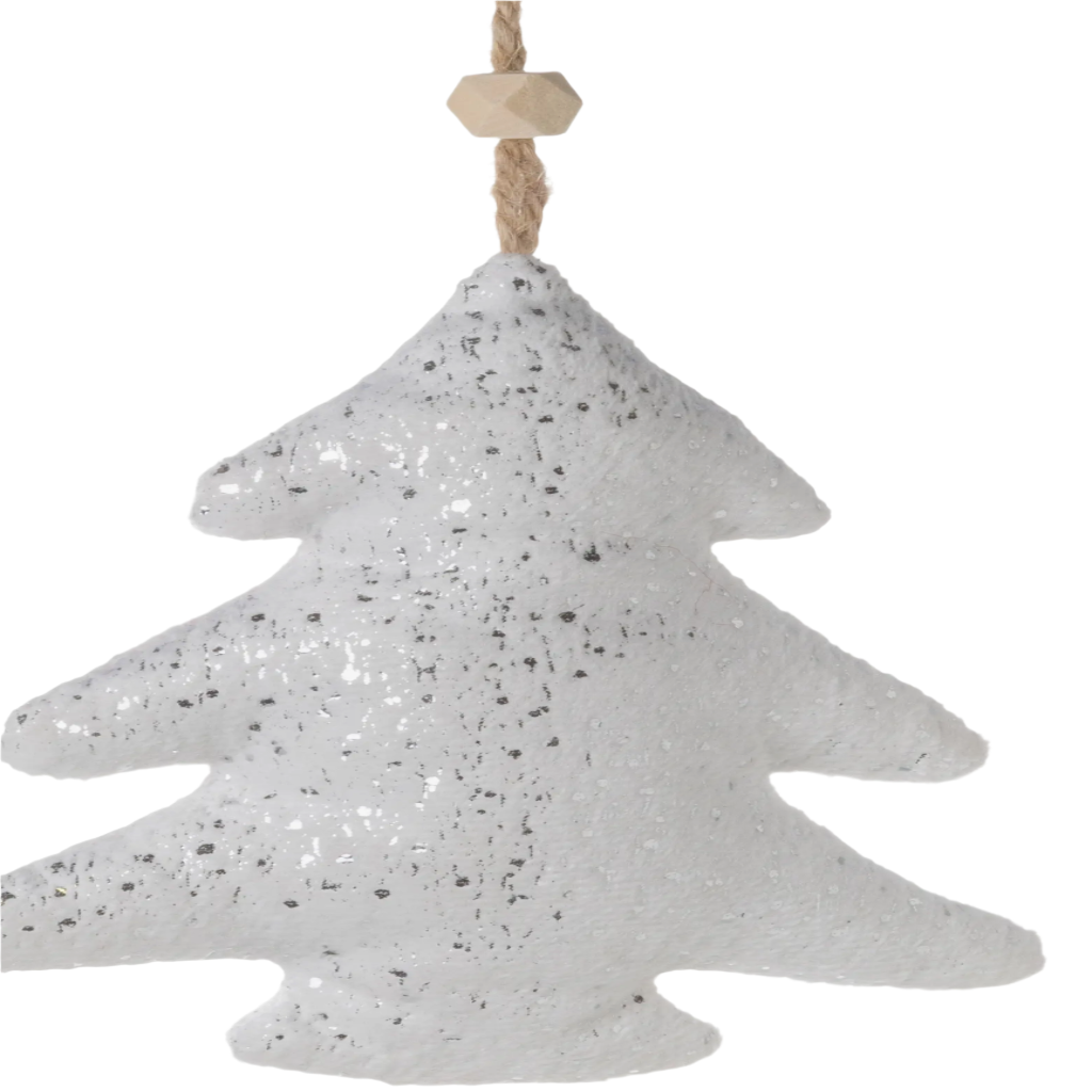 Sparkling White Velour Ornament